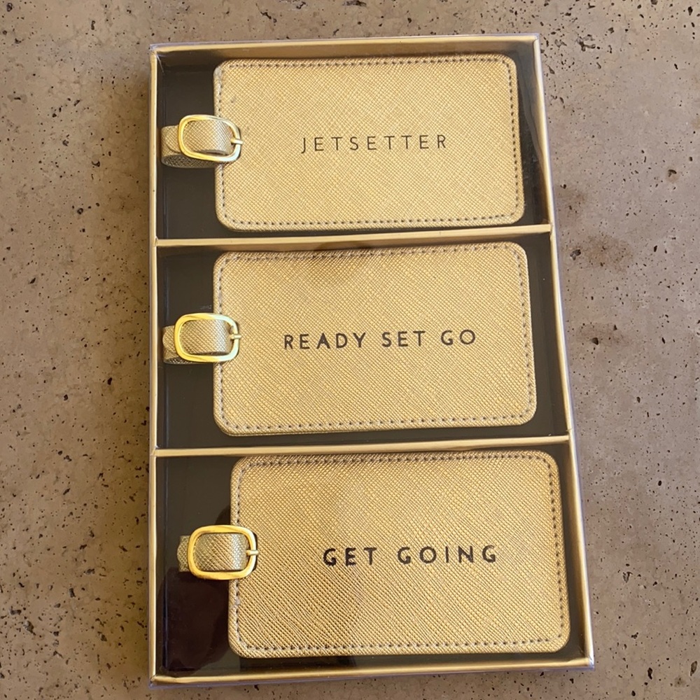 Gold luggage tags
